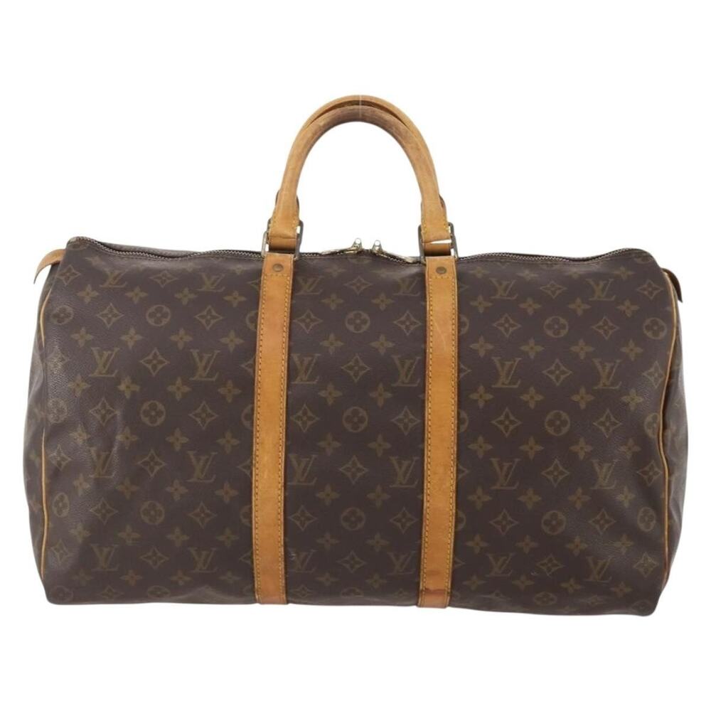 Louis Vuitton Monogram Keepall 50 Travel Bag Brown